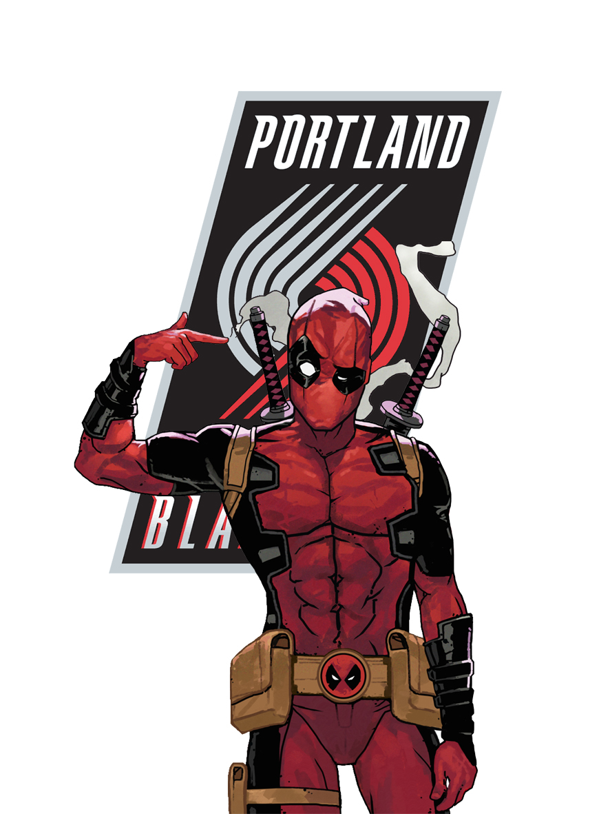 Portland Trail Blazers Deadpool Logo vinyl decal